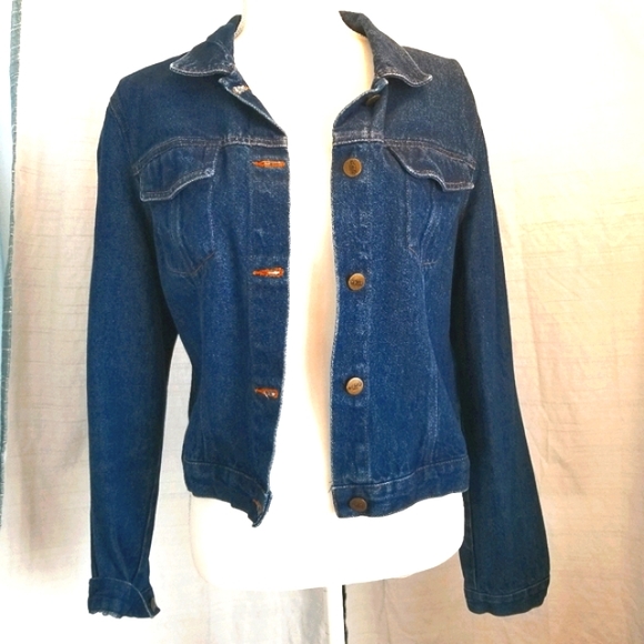 *SOLD* BCBG Dark Denim Jacket - Picture 2 of 5